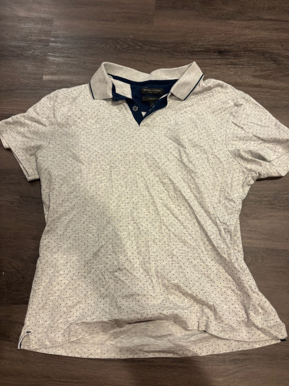 Banana Republic Men’s Light Gray Polo with Navy Trim